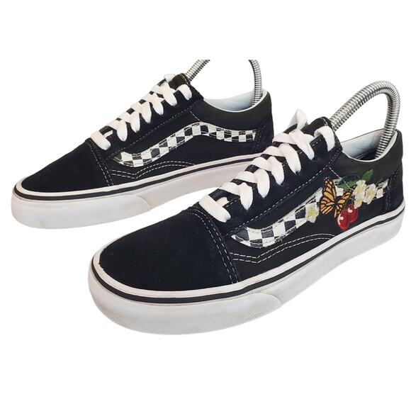 Vans Shoes - Vans Old Skool Checker Floral Black VN0A38G115Z Womans 6.5 – Gently Used